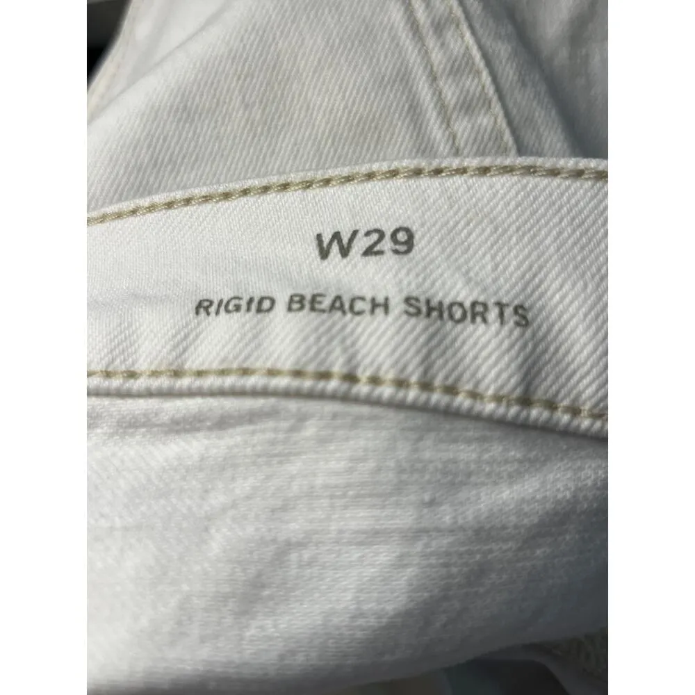 Boden Rigid Beach Shorts Ecru/white Denim Cut Off Shorts Womens NWT Size 29 White - Image 4