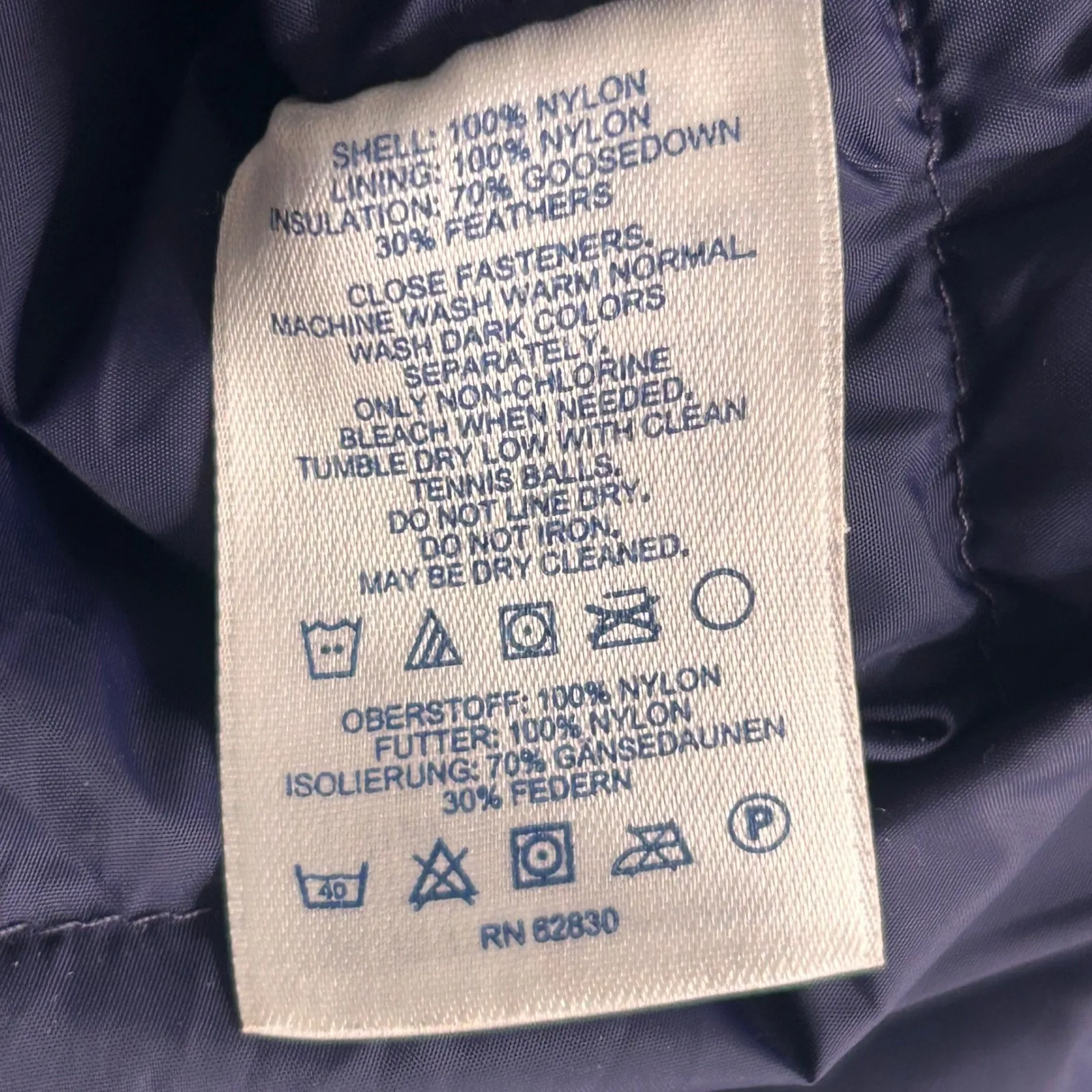 Lands End Down Puffer Quilted Vest Navy Blue Medium - Image 7