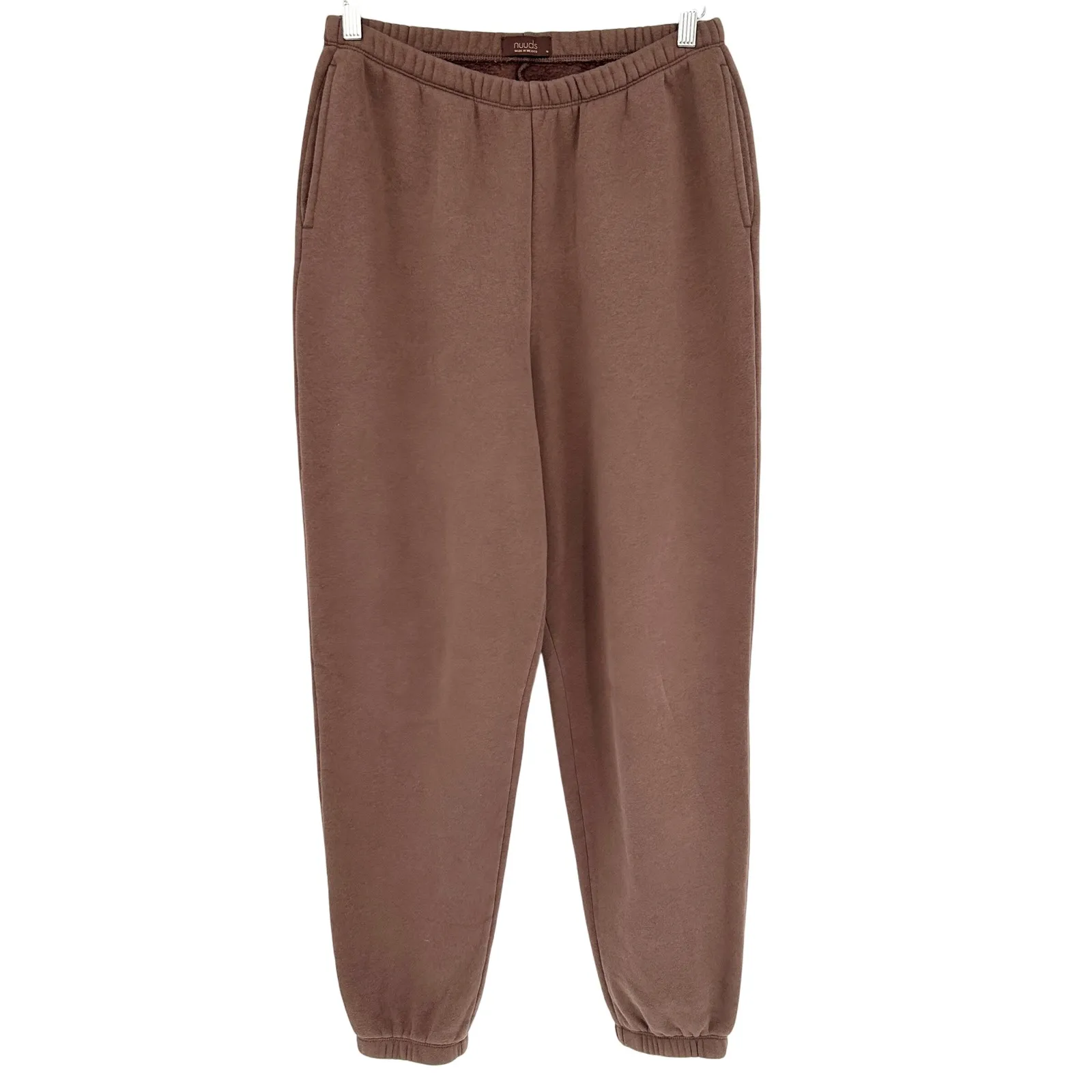 Nuuds Womens Oversized Brown Fleece Lined Classic Sweatpants Joggers Size M Size M - Image 3