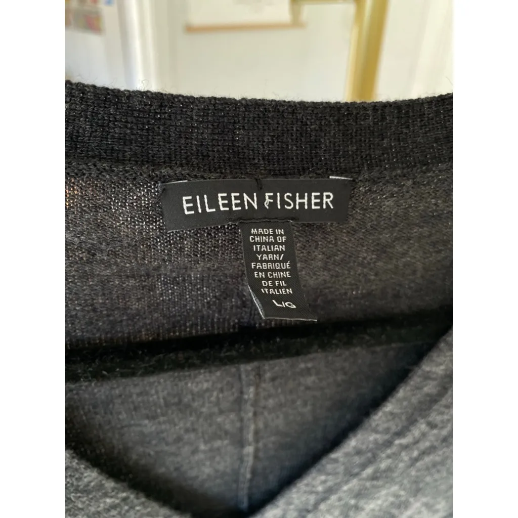 Eileen Fisher 100% Merino Wool Tunic Dress Quiet Luxury L - Image 4