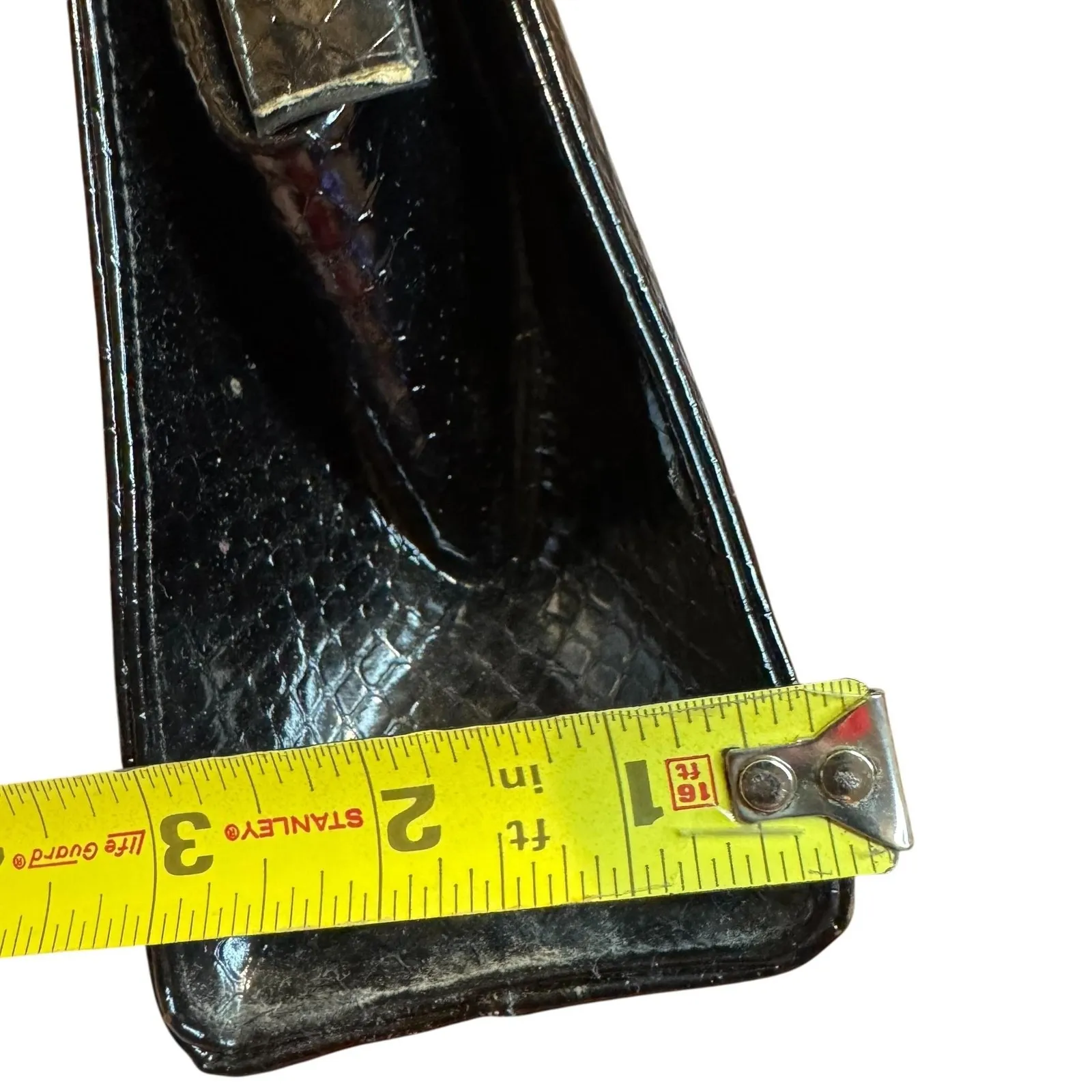 Vintage Town & Country Purse Womens Faux Snakeskin Structured Top Handle 60s Han - Image 11