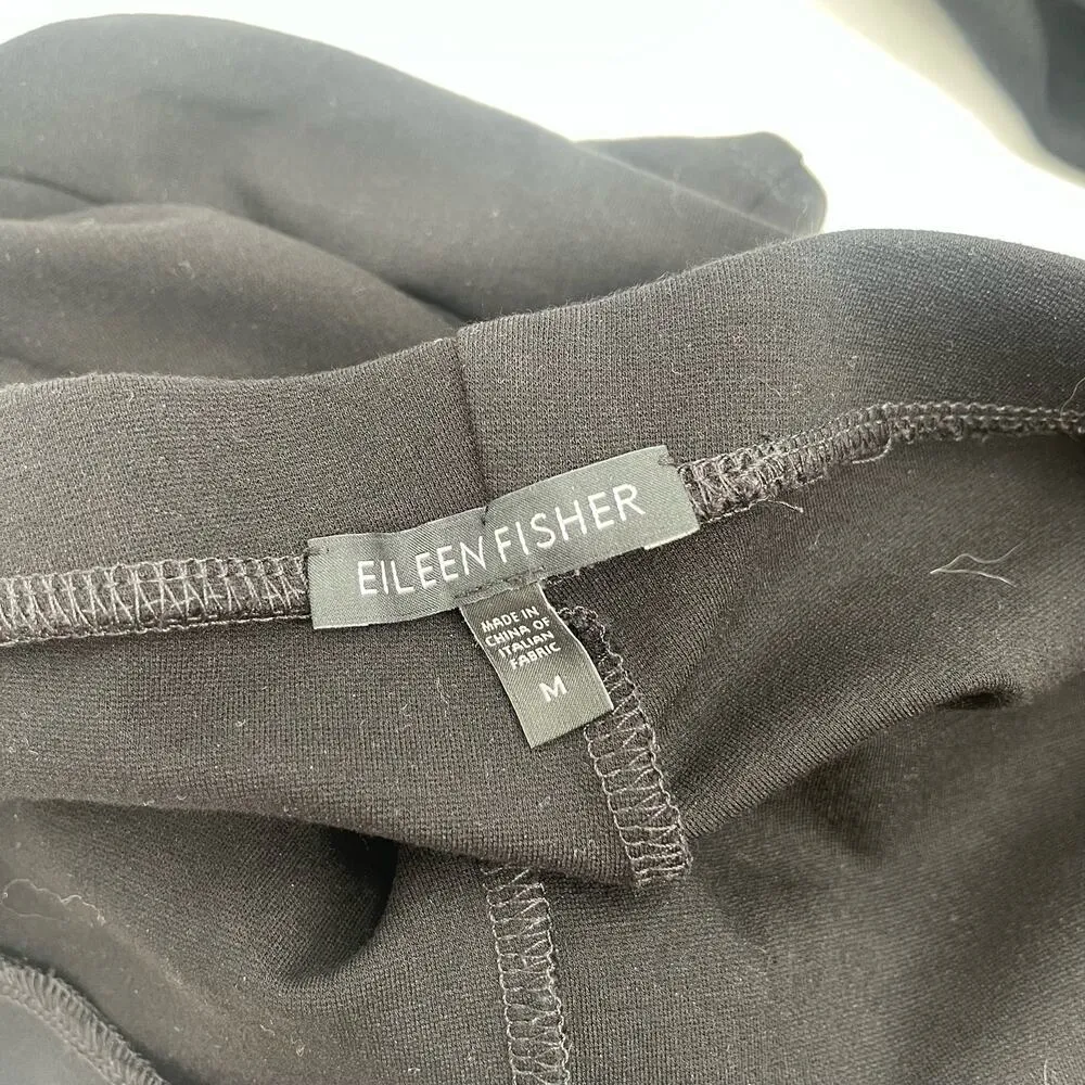 EILEEN FISHER Pull On Pants Black Size Medium Stretch Basic Classic Business - Image 3