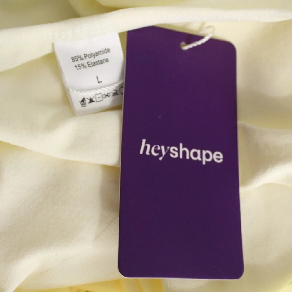 NWT HeyShape Long Sleeve Thong Bodysuit Square Neck Shapewear Cream Size Large - Image 4