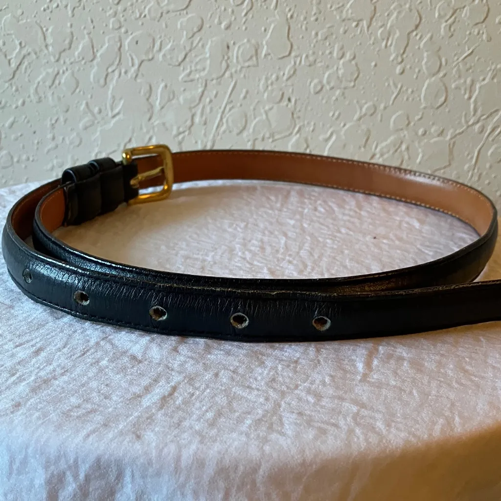Coach: Vintage Leather Belt- Gold Tone Buckle- Made in NYC- wear- S-32” - Image 12