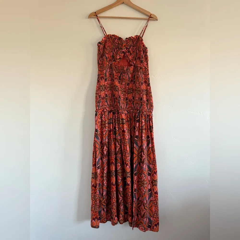 Petal and Pup Women's Maxi Forum Vibrant Orange Floral Dress size L - Image 2