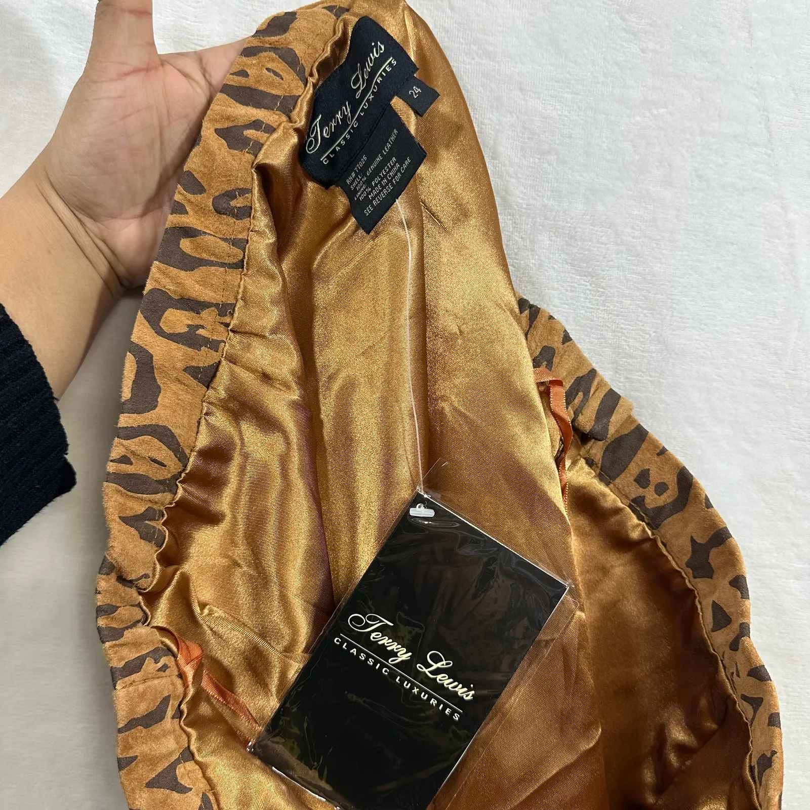 NEW VTG Terry Lewis Plus 24 Skirt Leather Animal Cheetah Print Tan Brown Mini‎ - Image 5