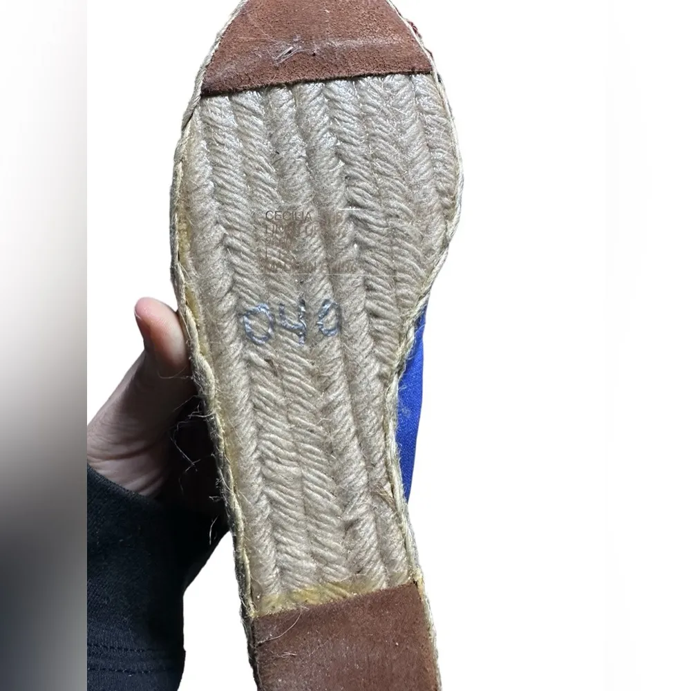 Ralph Lauren Lined Upper Metallic Blue Wedge Size 10 EU - Image 15