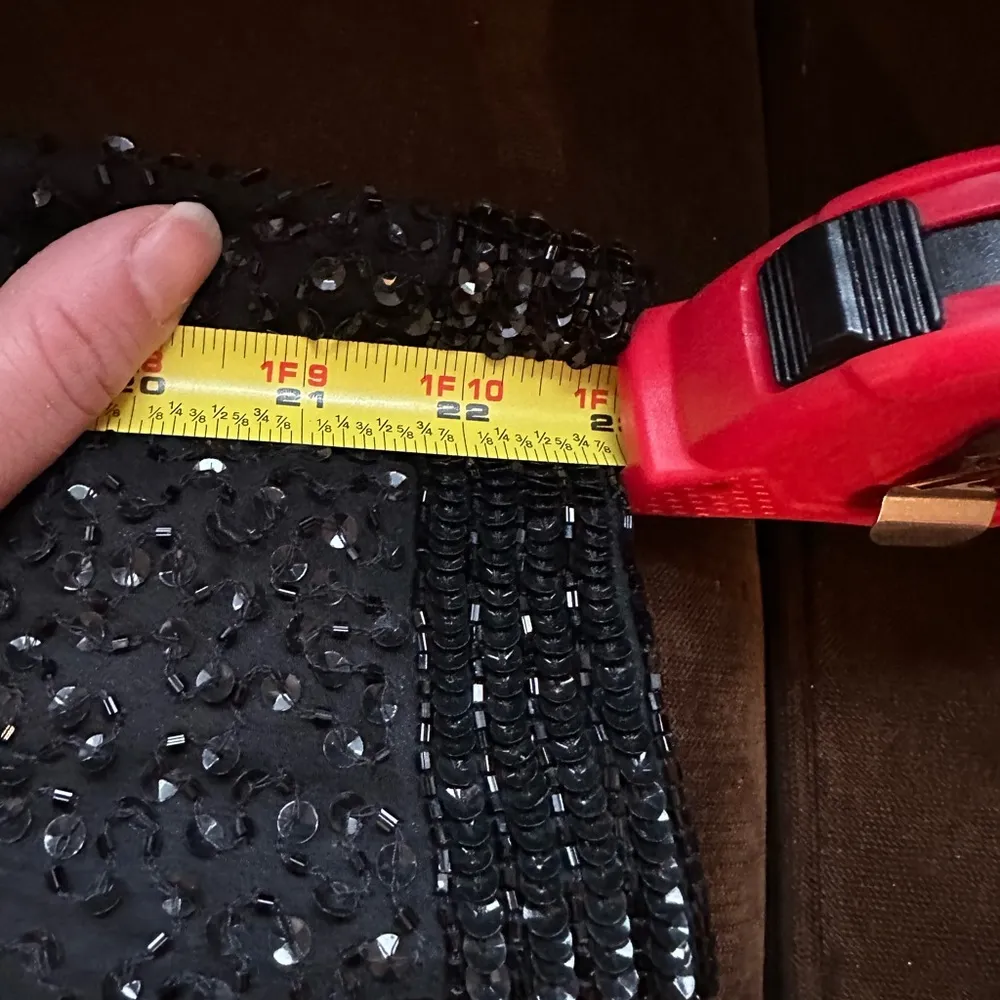 Niteline Della Roufogali Black Elegant Beaded 1 Top Hook Closure SZ L Size L - Image 13