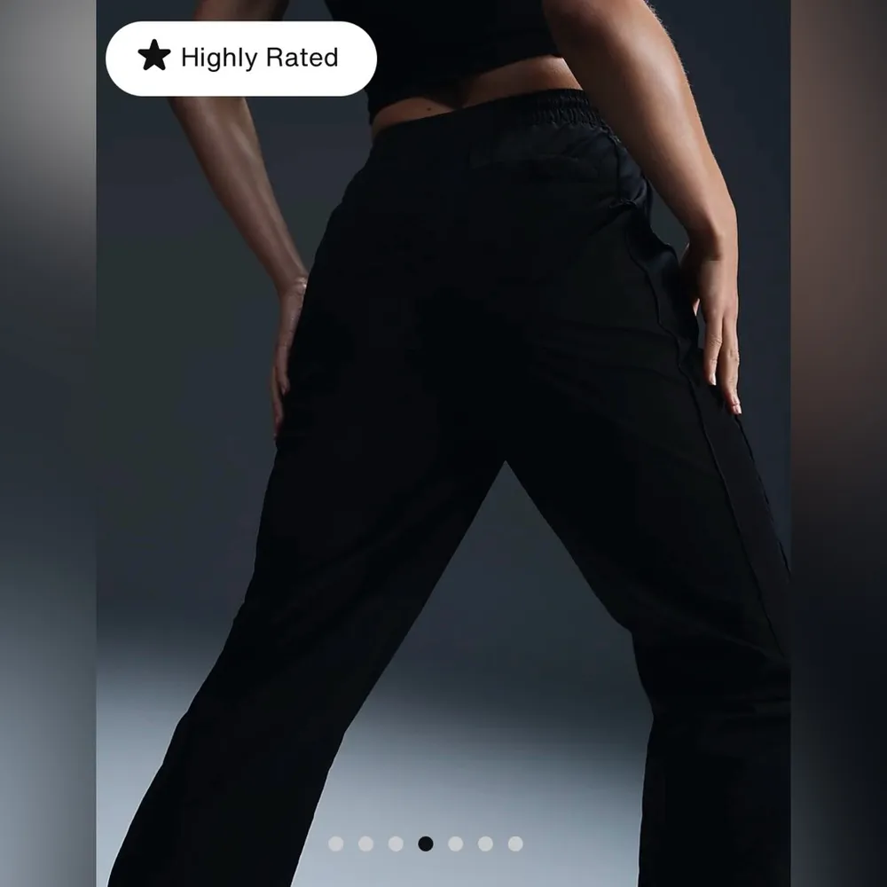 NWT Nike Windrunner High Waisted Woven Women's Black Wide Leg Pants Size M - Image 3