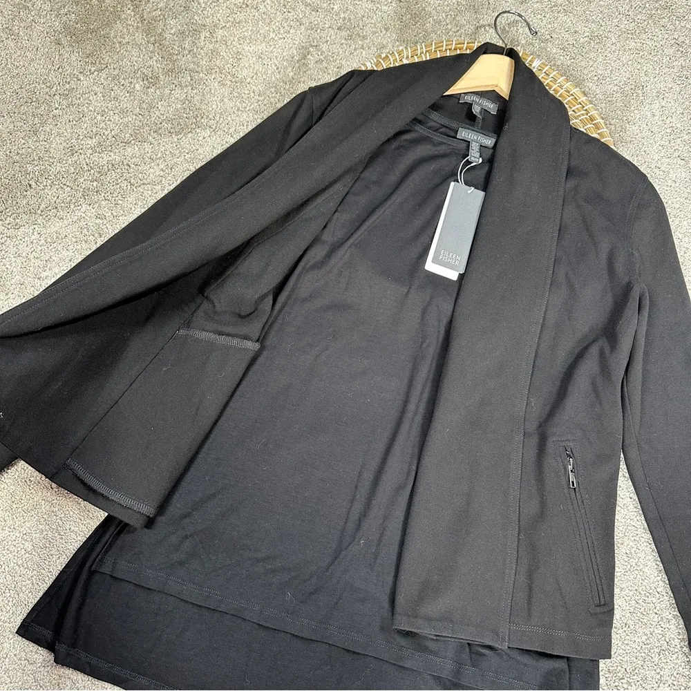 NWT Eileen Fisher Set Viscose Cardigan Blazer & Lightweight Sleeveless Jersey XS - Image 6