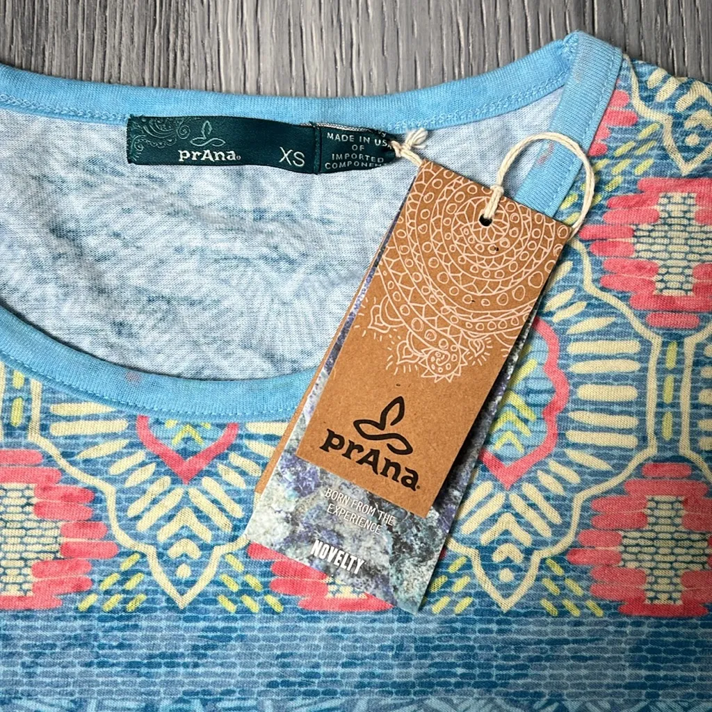 prAna Women’s Sahara Short Sleeve Tee in vivid blue Size XS NWT - Image 3