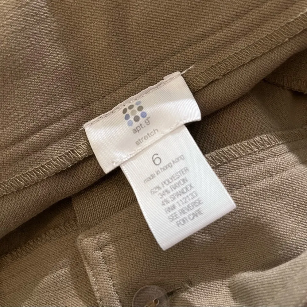 Apt 9 Pleated Straight Leg Ponte Dress Pants Khaki Tan 6 - Image 3