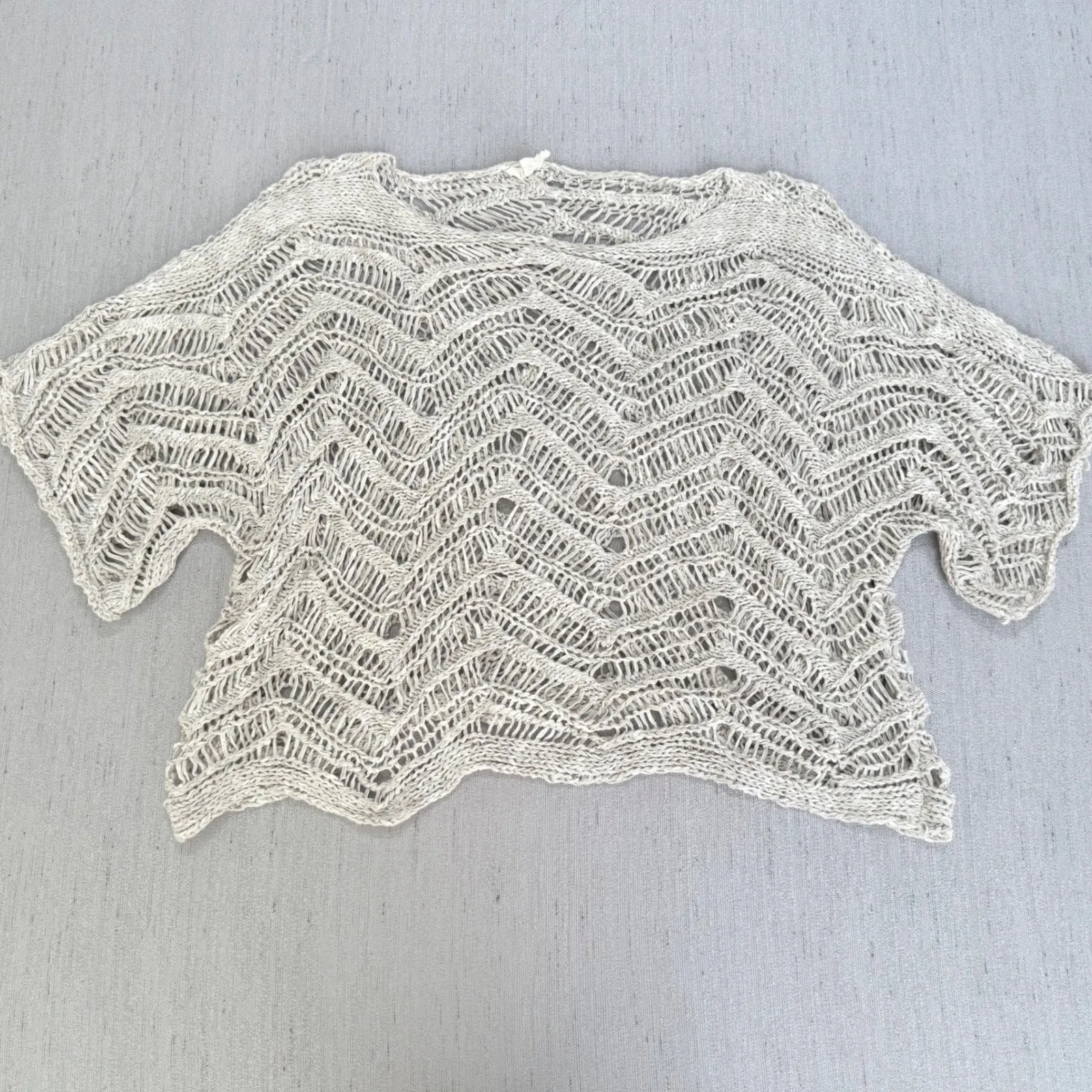 Eileen Fisher Size XS Open Knit‎ Weave Top Cotton Blend Sweater Beach Layering - Image 2