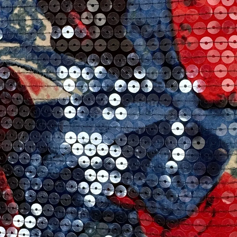 Anthropologie by Wolven Sugared Fleur Pencil Sequined Skirt Size 2 XS Floral - Image 8