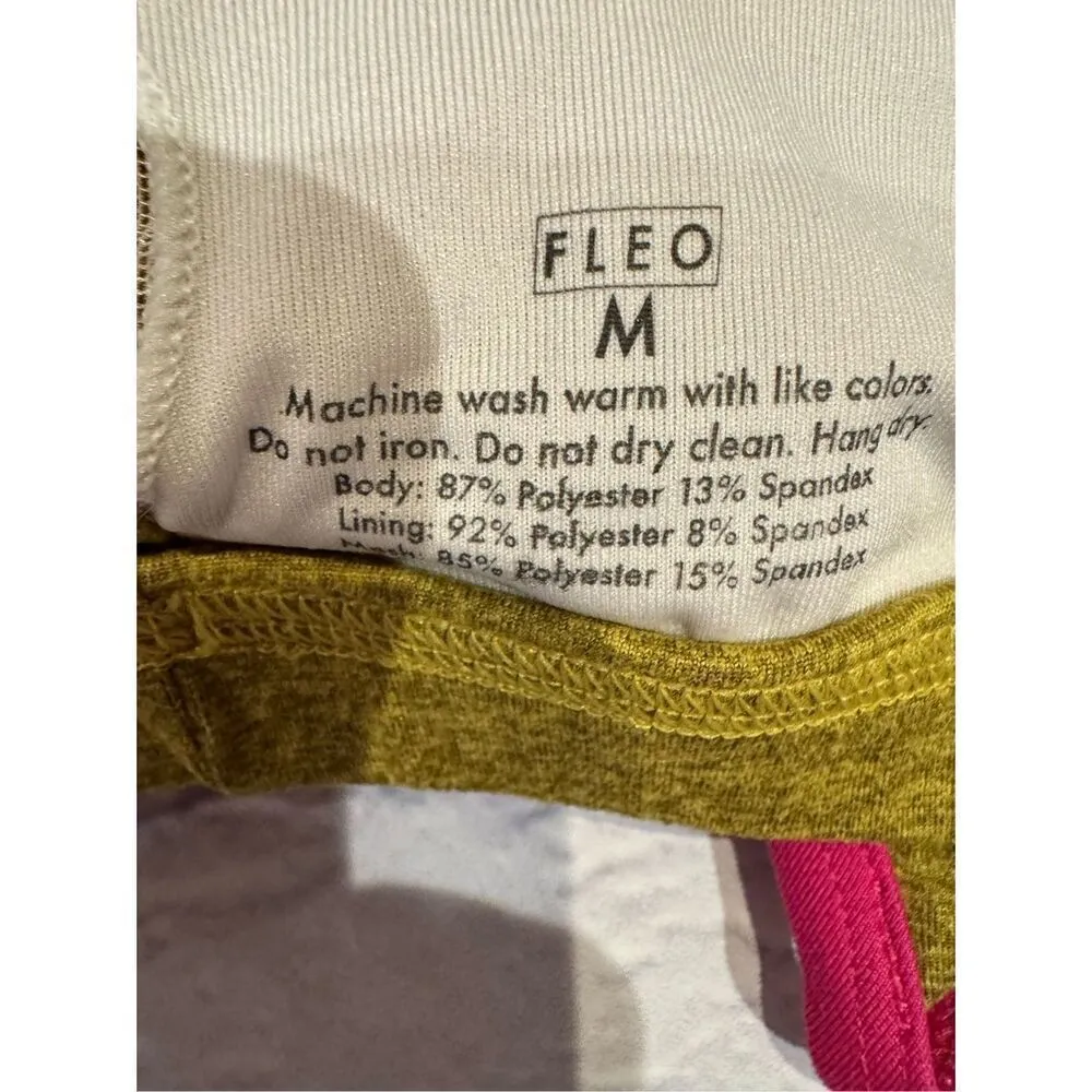 Fleo Reinette Sports Bra in Bronze Bamboo/Cabaret Size Medium Yellow - Image 5