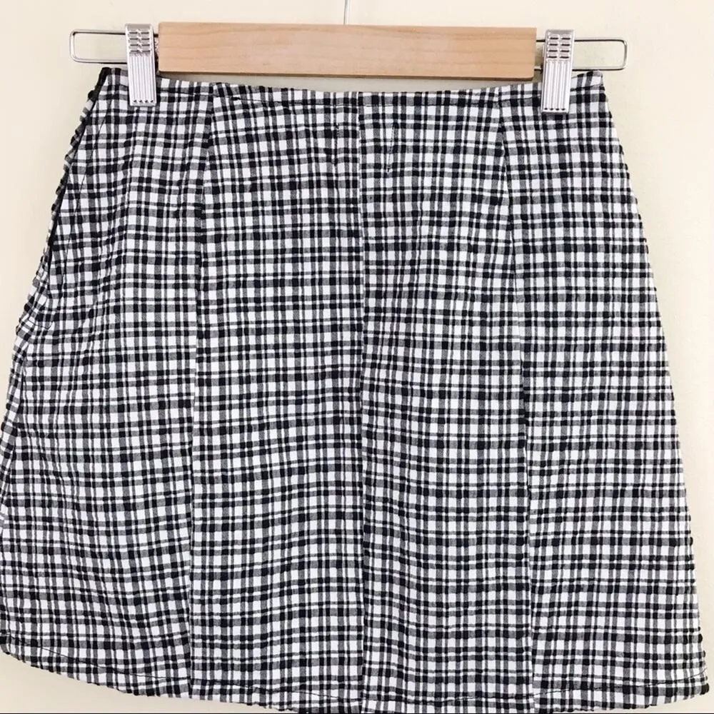 Urban Outfitters  Darren Seersucker Black White Plaid Mini Skirt XS new nwt - Image 9