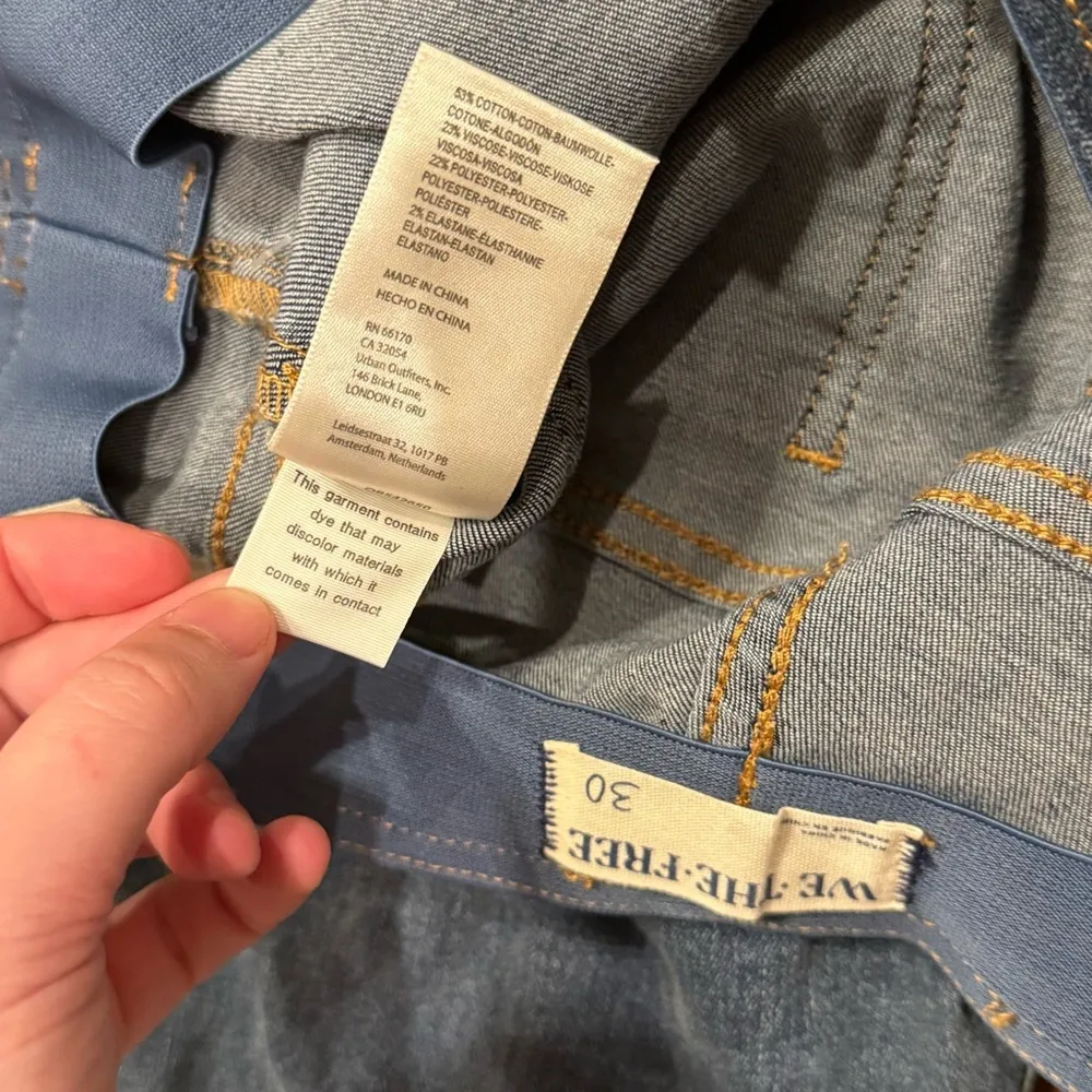 Free People We The Free Blue Flare Wide Leg Statement Hippie Jeans NWT - Image 8