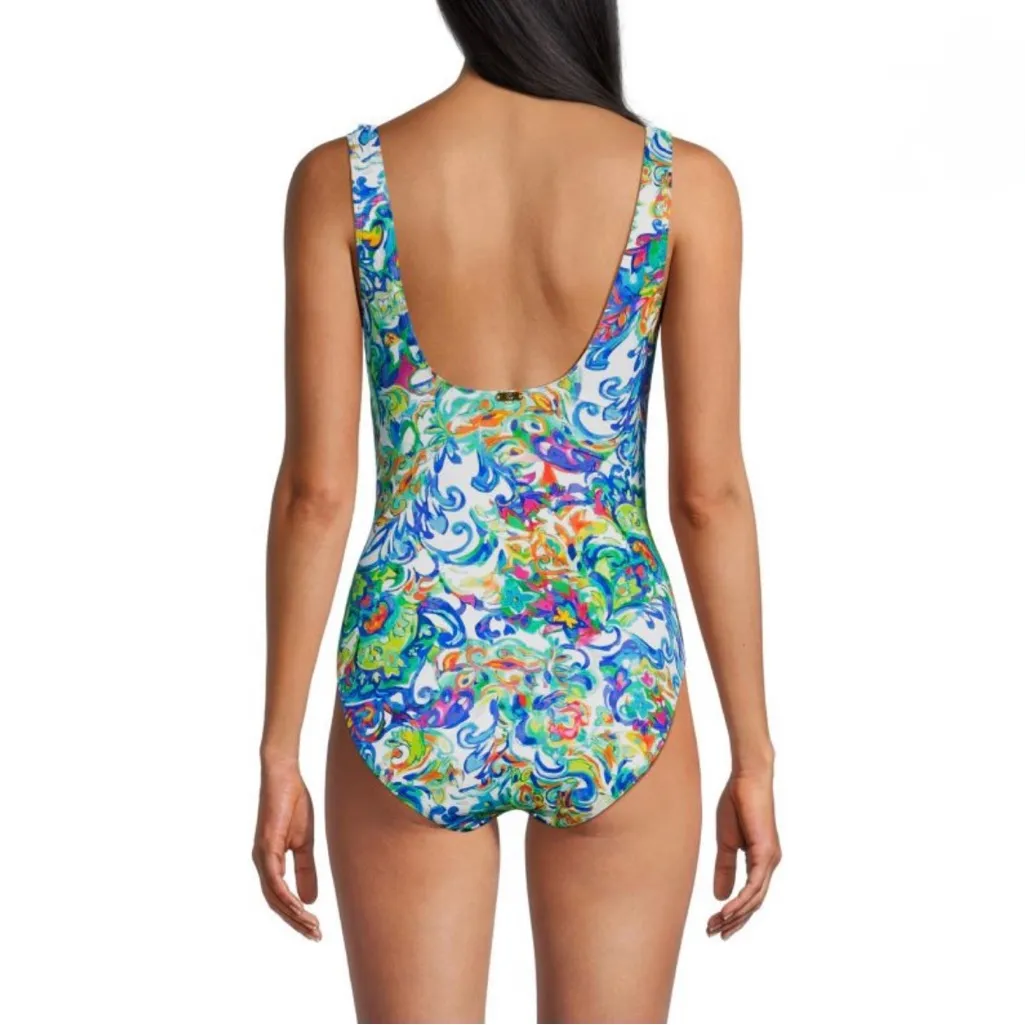 Lauren Ralph Lauren Floral Ruffle One Piece Women’s Swimsuit Size 14 - Image 2