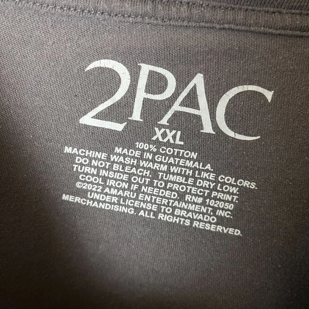 2Pac Rap Tee T Shirt Gray Extra Large XL Graphic - Image 11