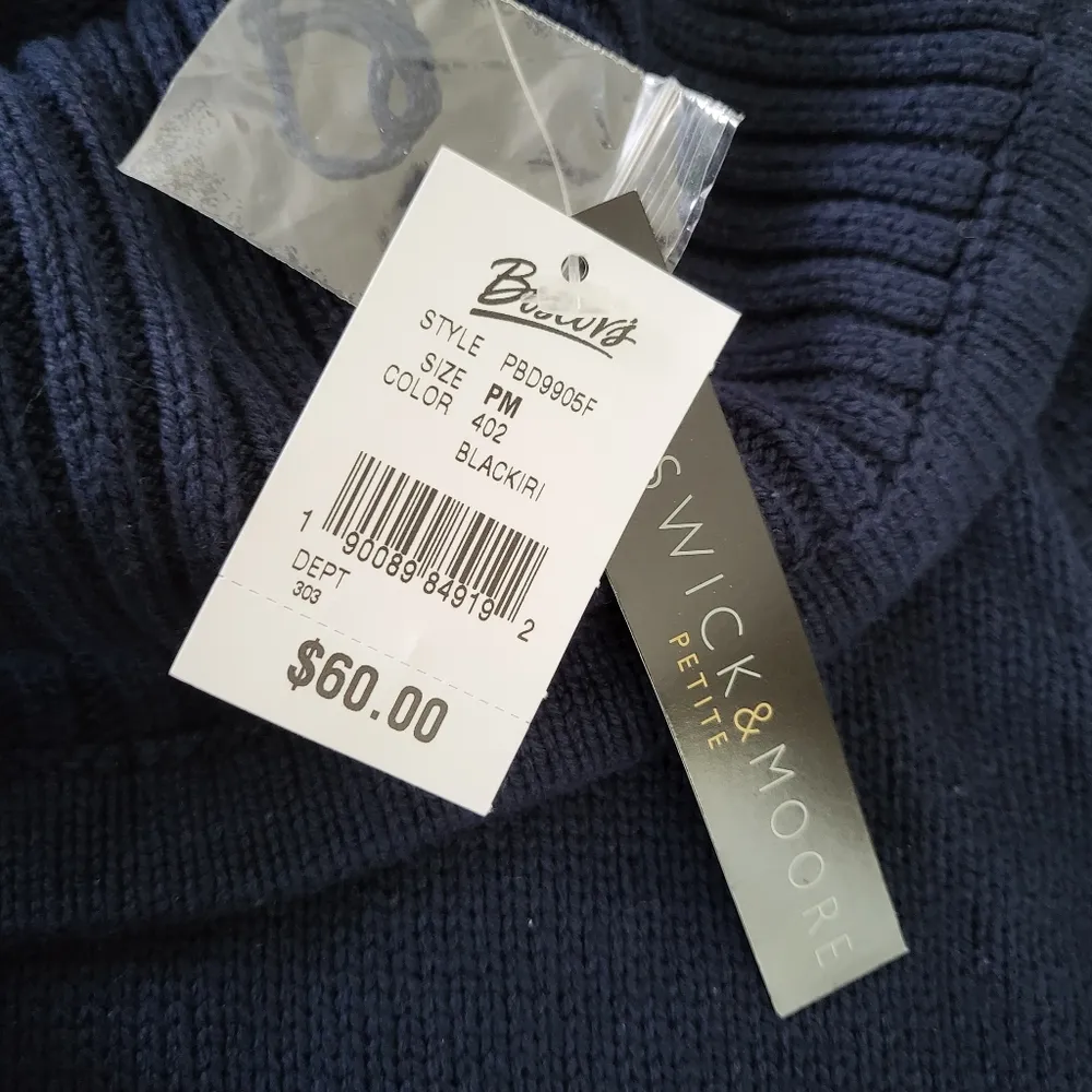 Preswick & Moore  Petite Cowl Neck Drawstring Kangaroo Pocket Sweater Navy Medium - Image 5