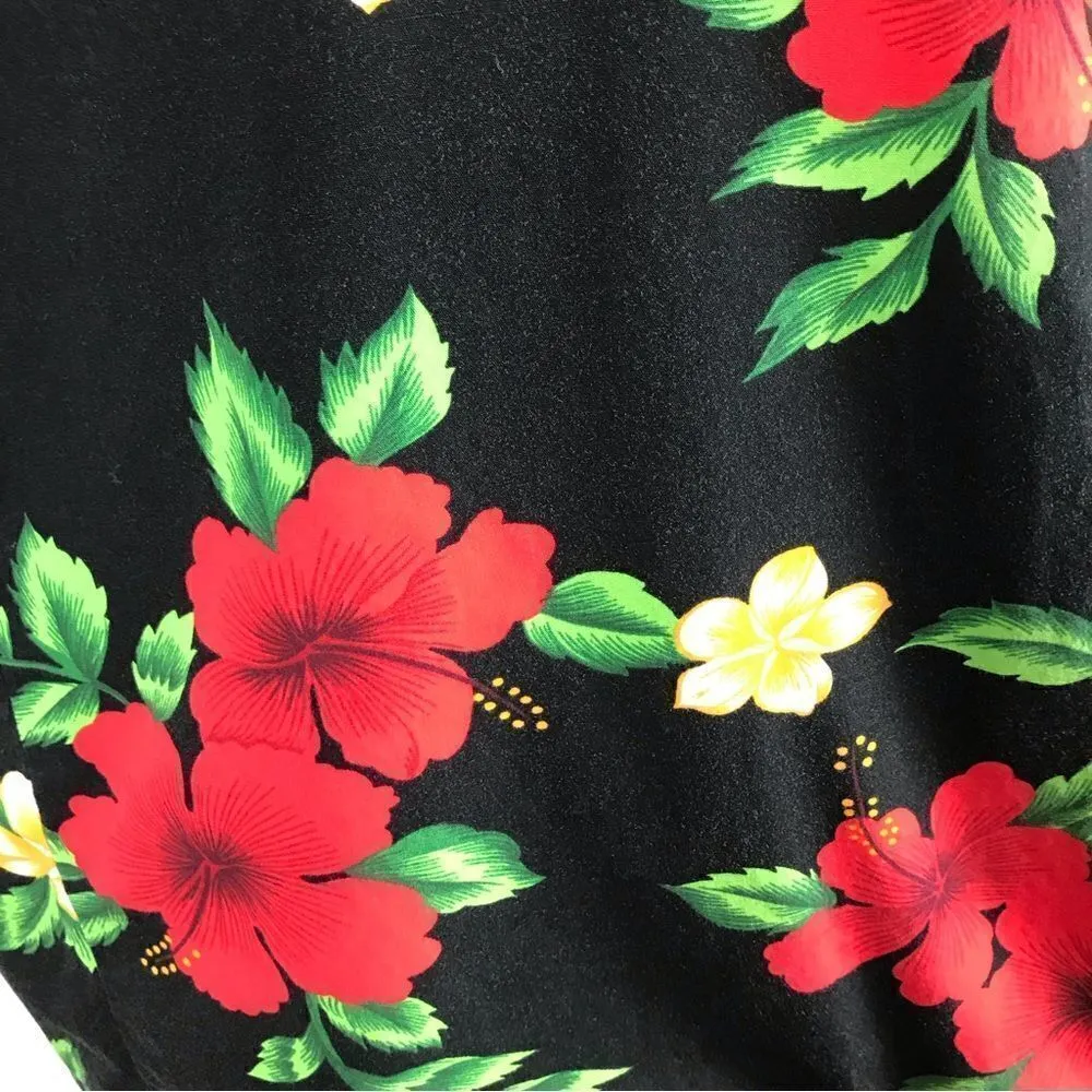 Vintage Royal Hawaiian Creations red Hibiscus button down shirt M Black Size M - Image 4