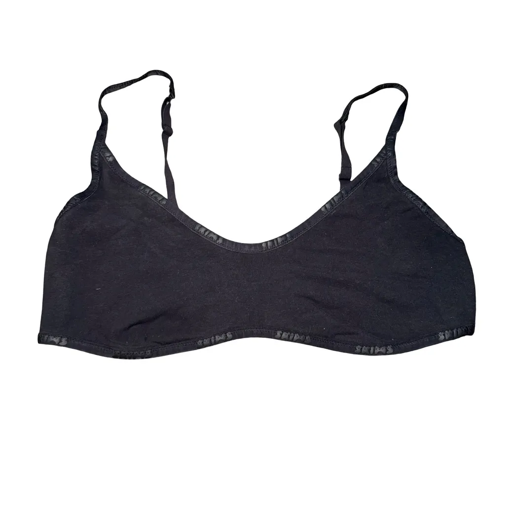 SKIMS Cotton Logo Ccoop Neck Bra Size XL - Image 3