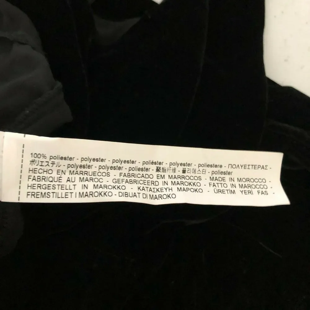 Zara Womens Jumpsuit Wide Leg Velvet Sheer Back Sleeveless Black Size L - Image 4