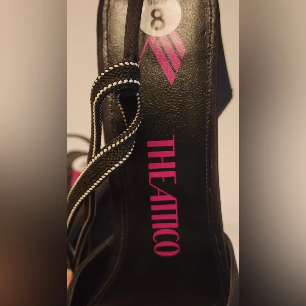 The Attico Piper 85 Satin Sandal Women's Black Open - Image 13