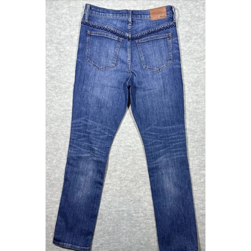 Madewell High Rise Slim Boyfriend Embroidered Flowers‎ Women’s Jeans 26 - Image 6
