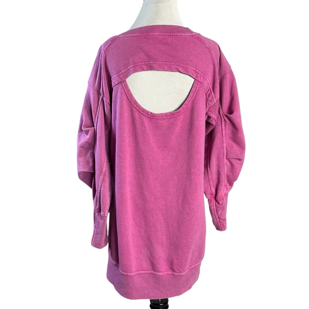 Anthropologie Daily Practice Long Sleeve Batwing Sweatshirt Dress Pink Size XS - Image 5