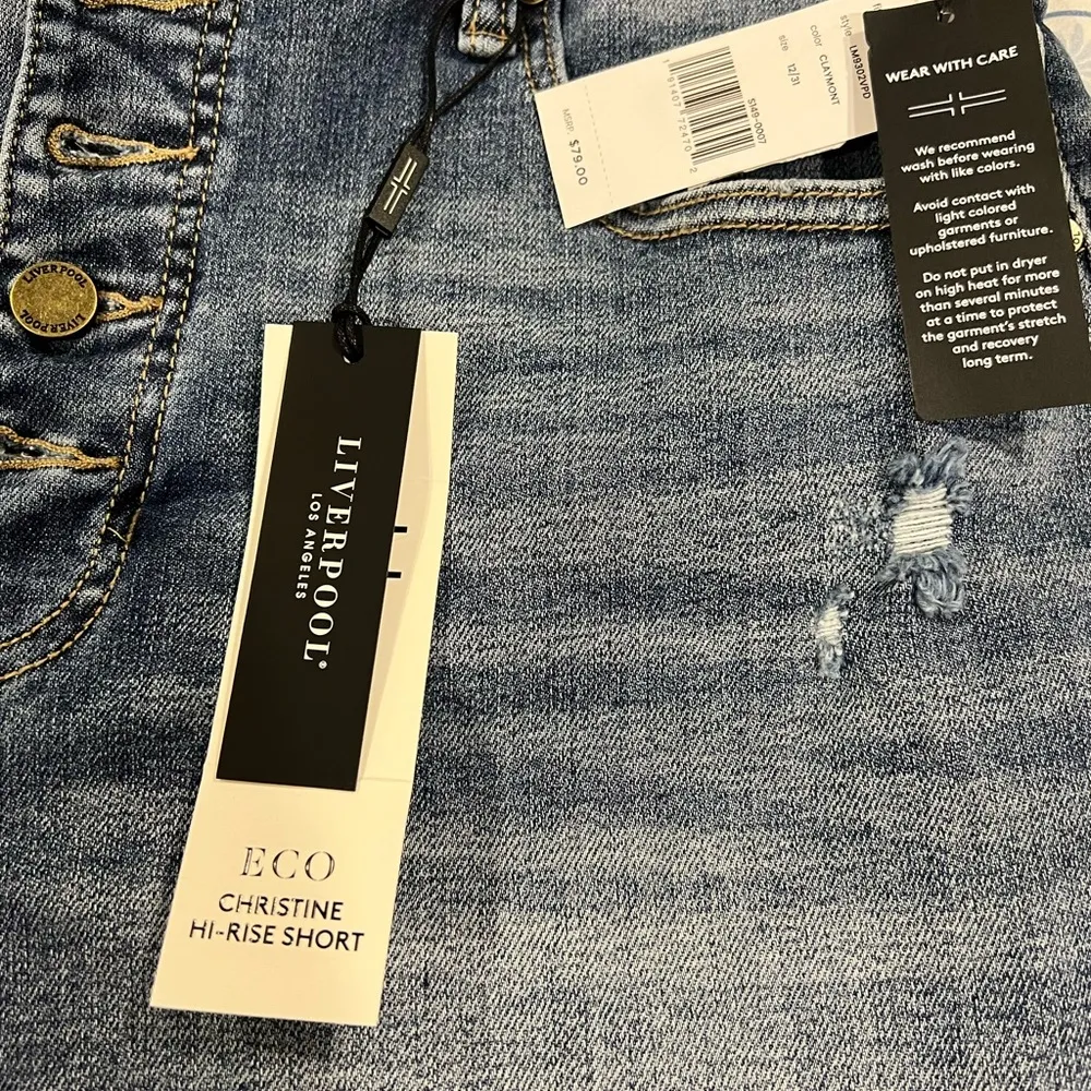 Liverpool - Christine Hi- Rise a-line fray hem shorts - Claymont - Image 7