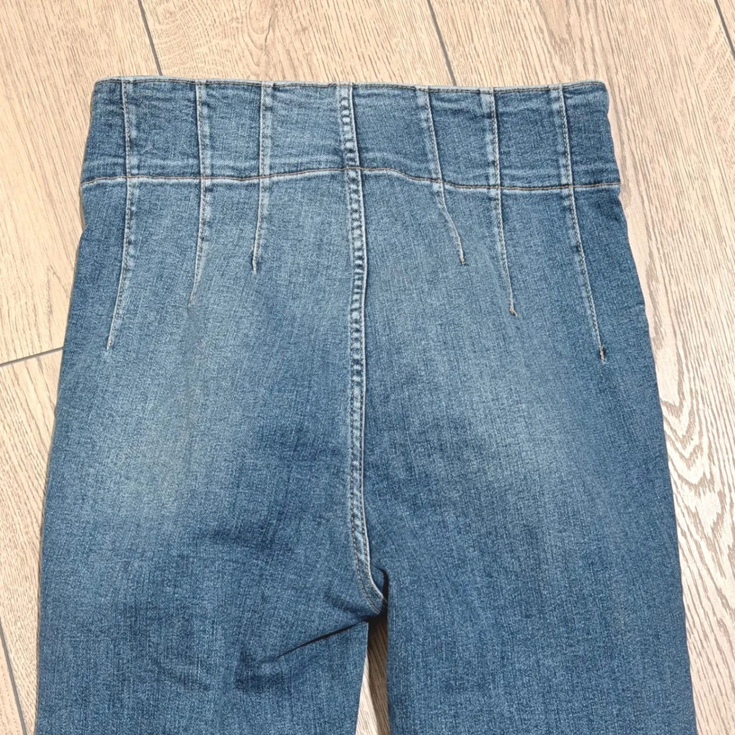 Free People Sunburst High Waisted Skinny Jeans Medium Wash Womens 28 - Image 7