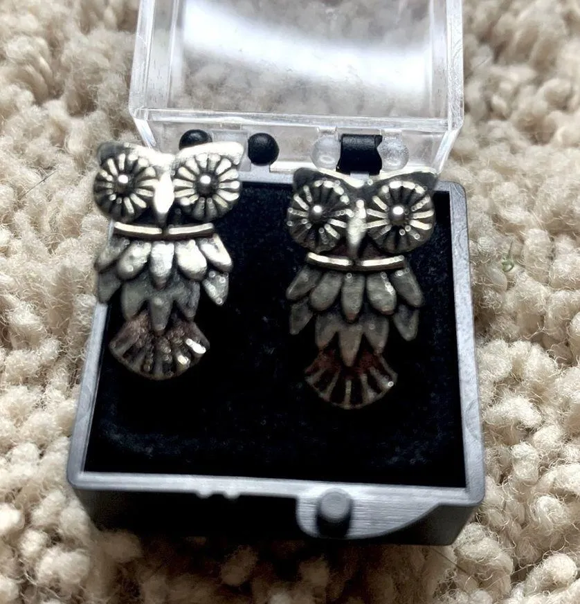 IRON Alloy Owl Earrings Earrings/Jewelry, Size 1.75cm H x 1cm W for Women - Image 2