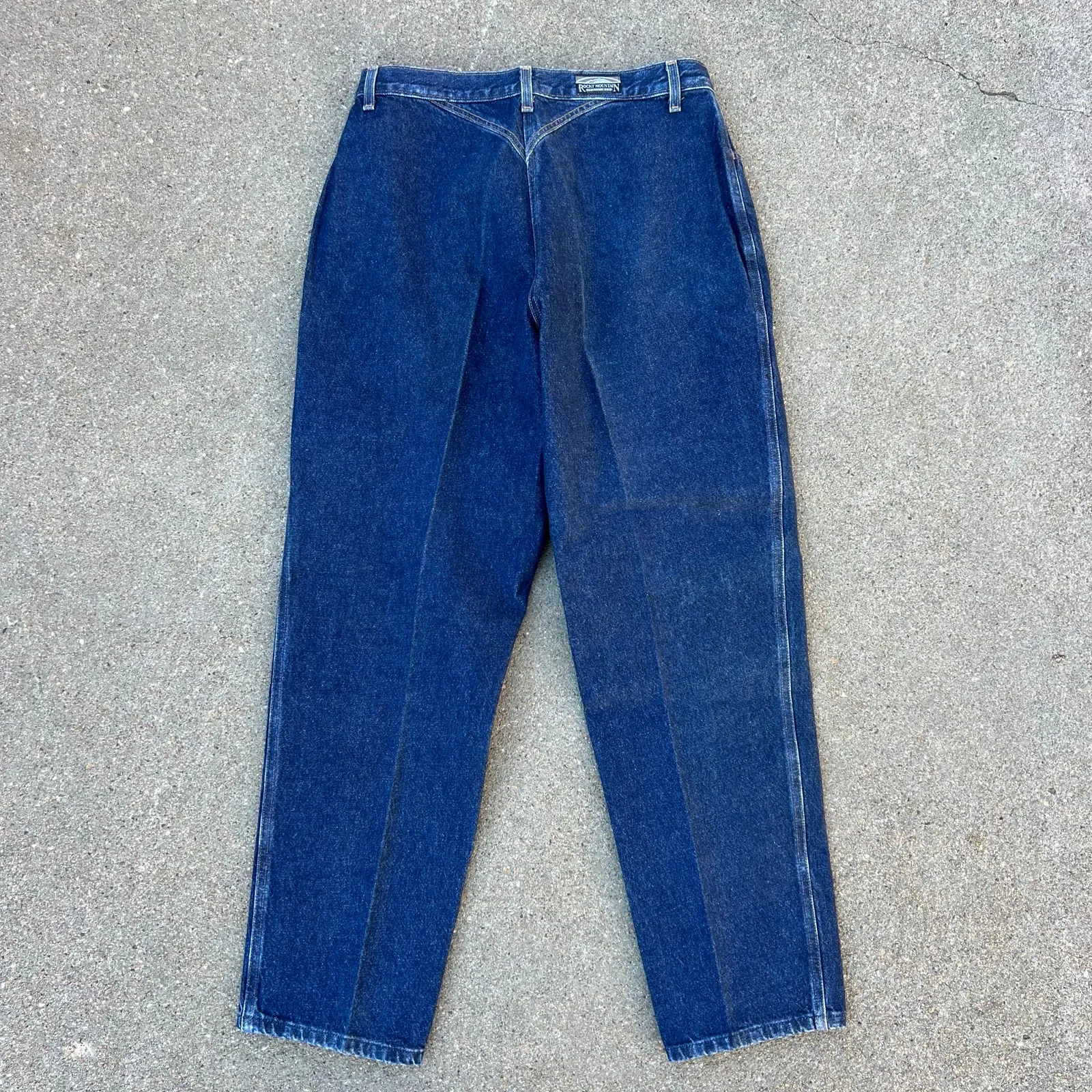 VTG 90s Rockies high rise taper ankle bareback V yoke cowgirl jeans 33" Waist Blue - Image 2