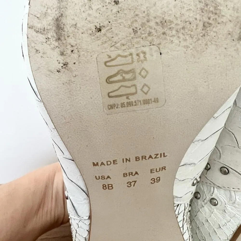 Vicson Jane Leather Silver Stud Pointed Toe Ankle Boots White Women's Size US 8 - Image 10