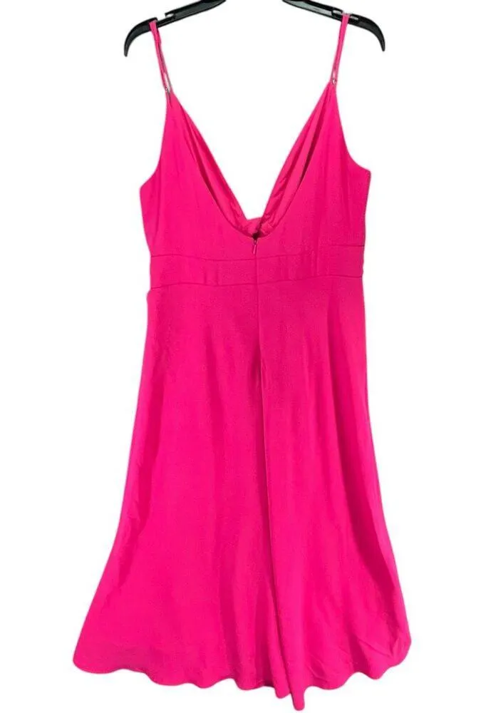 Alexia Admor Camila Midi Dress 14 Pink Cutout Fit Flare Chic Feminine Romantic - Image 6