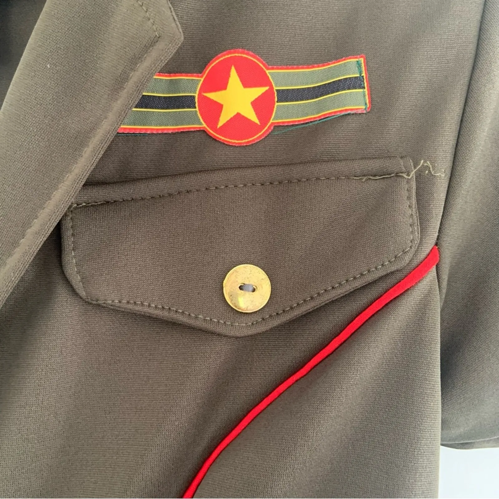 Charades Air Force Angel Pilot Officer Costume Green Jumpsuit Medium NEW - Image 9