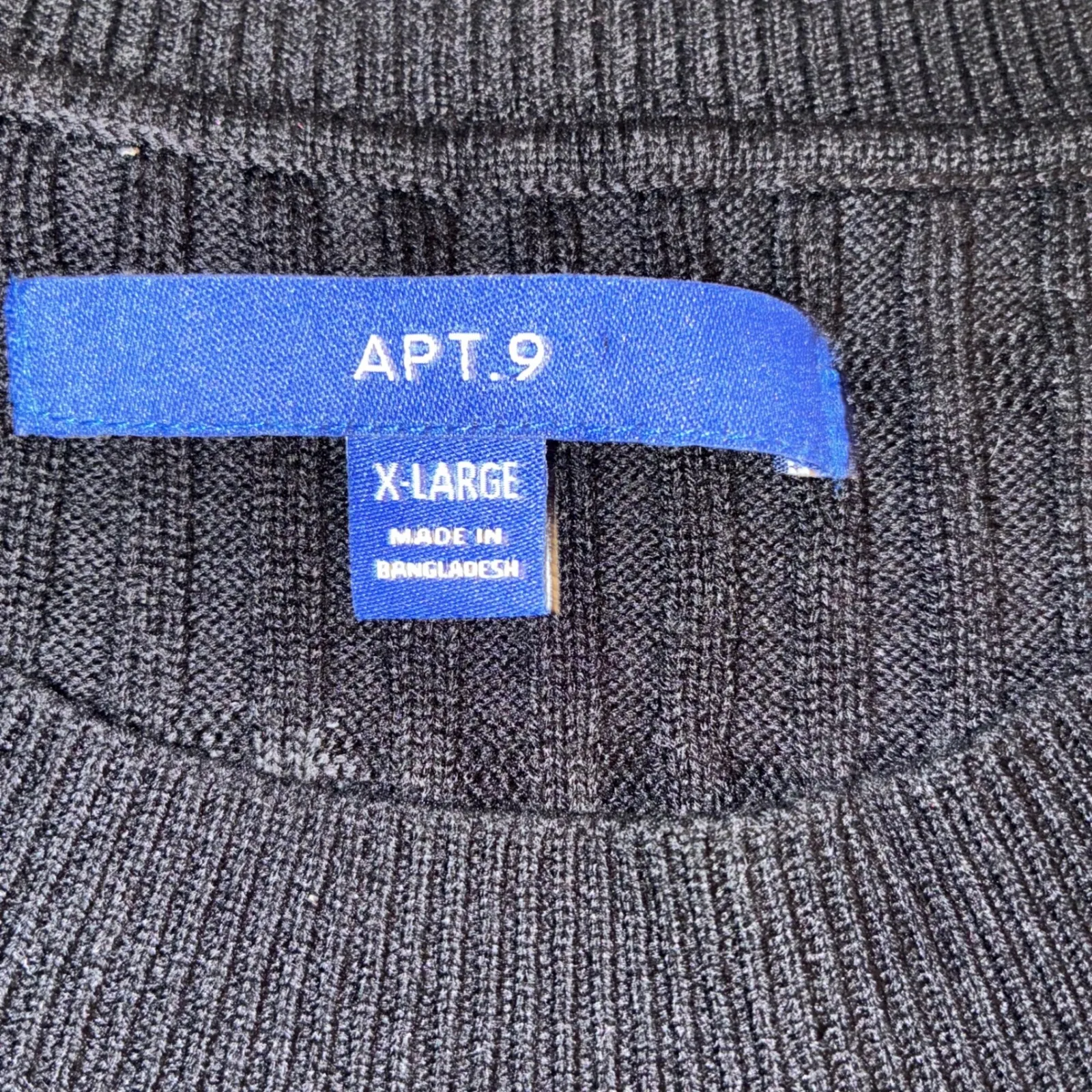 Apt. 9 Ribbed Knit‎ Top Short Sleeve Knit Tunic Casual Everyday Black X-Large - Image 3