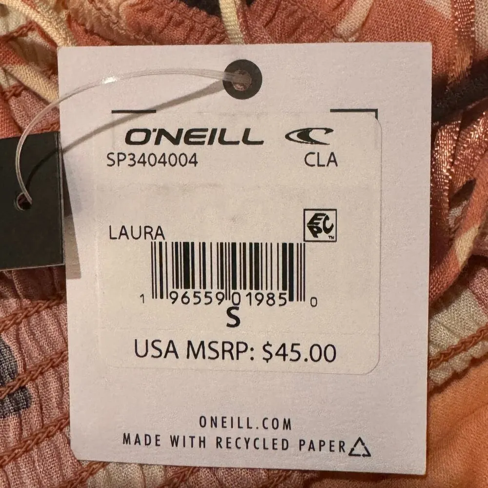O’Neill Small Laura Cropped Tank Top Geometric Tie Spaghetti Straps Lightweight - Image 7