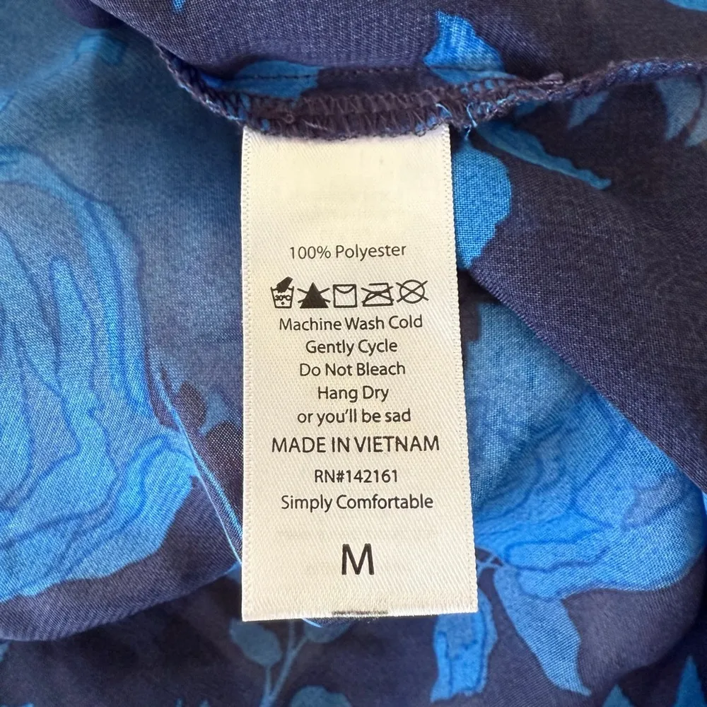 Boho Kimono Cover Up Beach Cardigan Duster Flowy Long Navy Blue Floral Polka Dot - Image 7