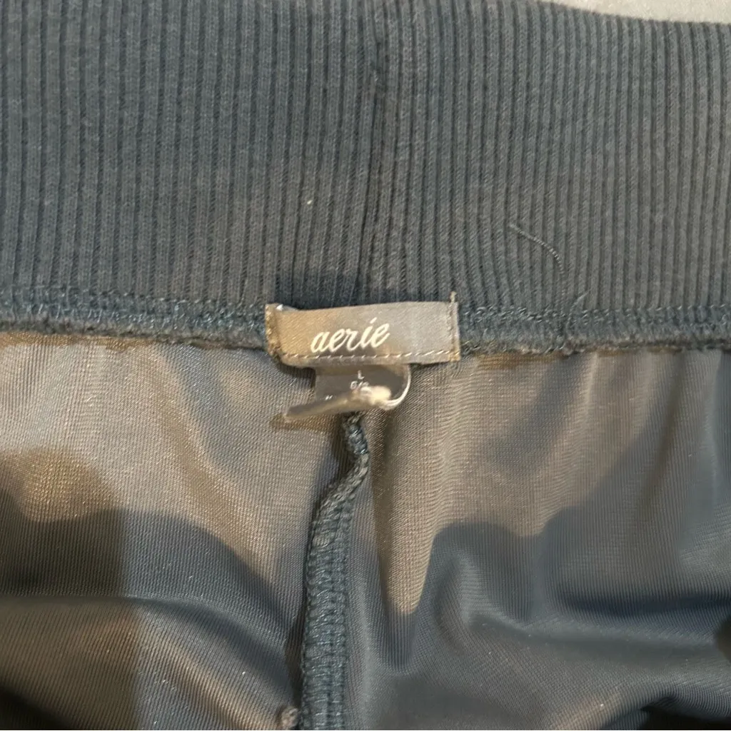 Aerie Crushed Velour Jogger Pants – Soft Navy Blue Lounge Sweatpants - Image 4