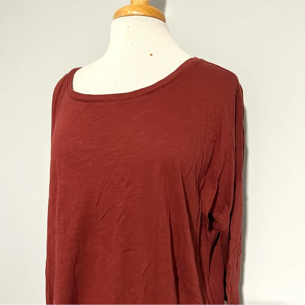 Lord & Taylor Maroon Burgundy 3/4 Sleeve Top Blouse Size XL - Image 2
