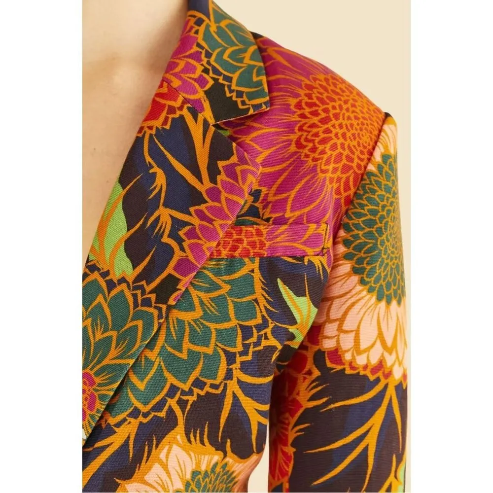NWOT FARM RIO Multicolor Floral Garden Cut-Out Long Blazer Size S - Image 5