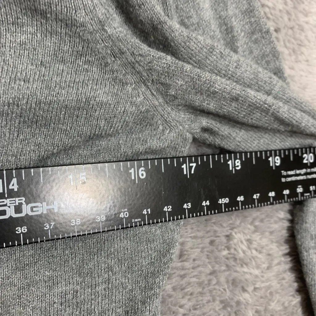 Worthington Gray Cardigan Sweater Women’s Small Button Front Ruched Detail 3/4 S - Image 3