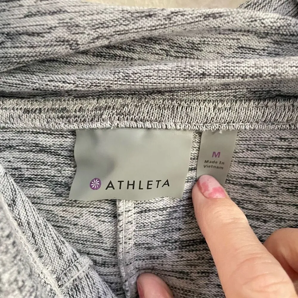 Athleta Blissful Heathered Gray oversized hooded poncho womens M athleisure yoga - Image 6