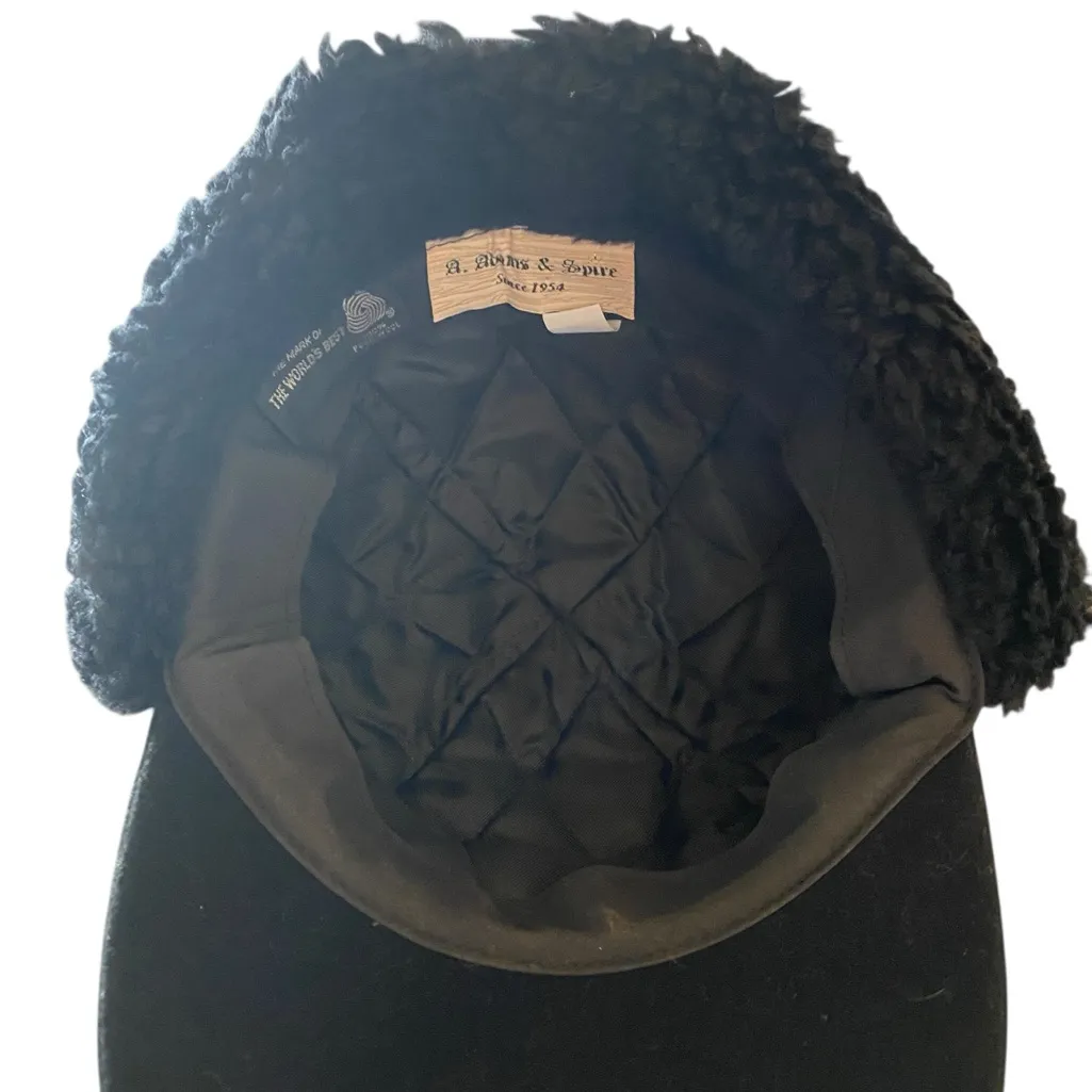 Vintage A. Abams & Spire Black Wool Winter Trapper Hat Y Ear Flap chore hat cap - Image 7