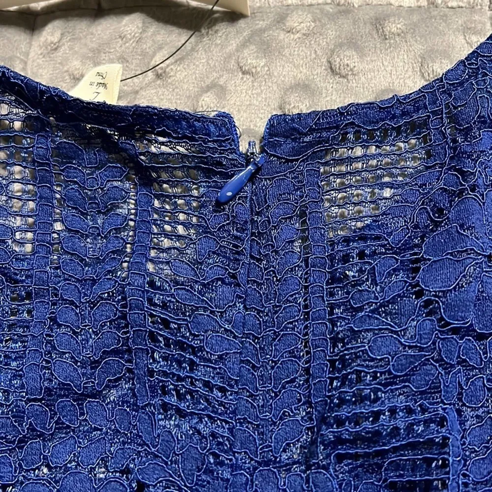 Miami womens large dress lace lined sleeveless cocktail formal wedding party NWT Blue - Image 7