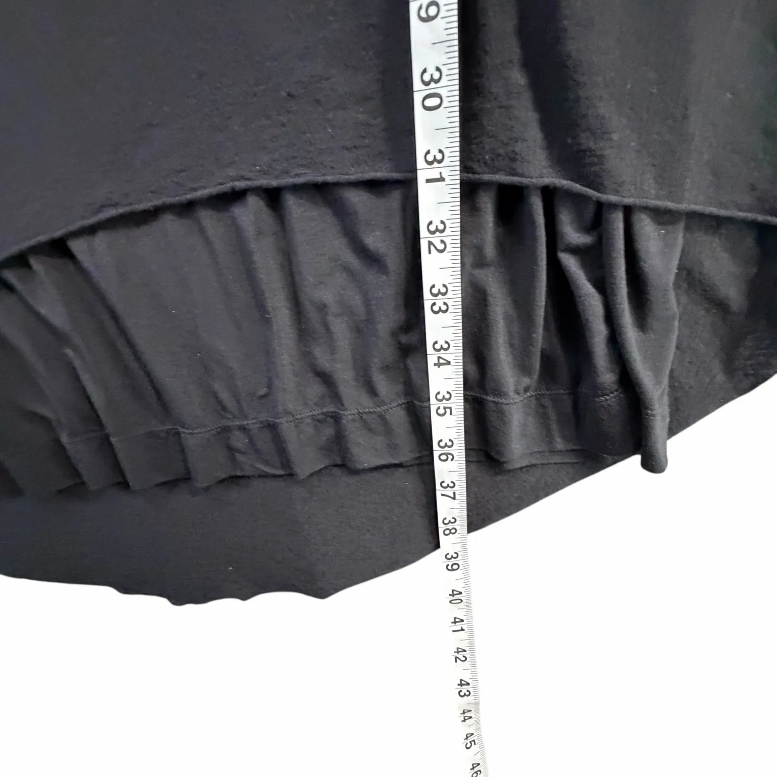 Transit Par Such T Shirt Dress M Black Modal Wool Stretch Asymmetric Lagenlook Size M - Image 10