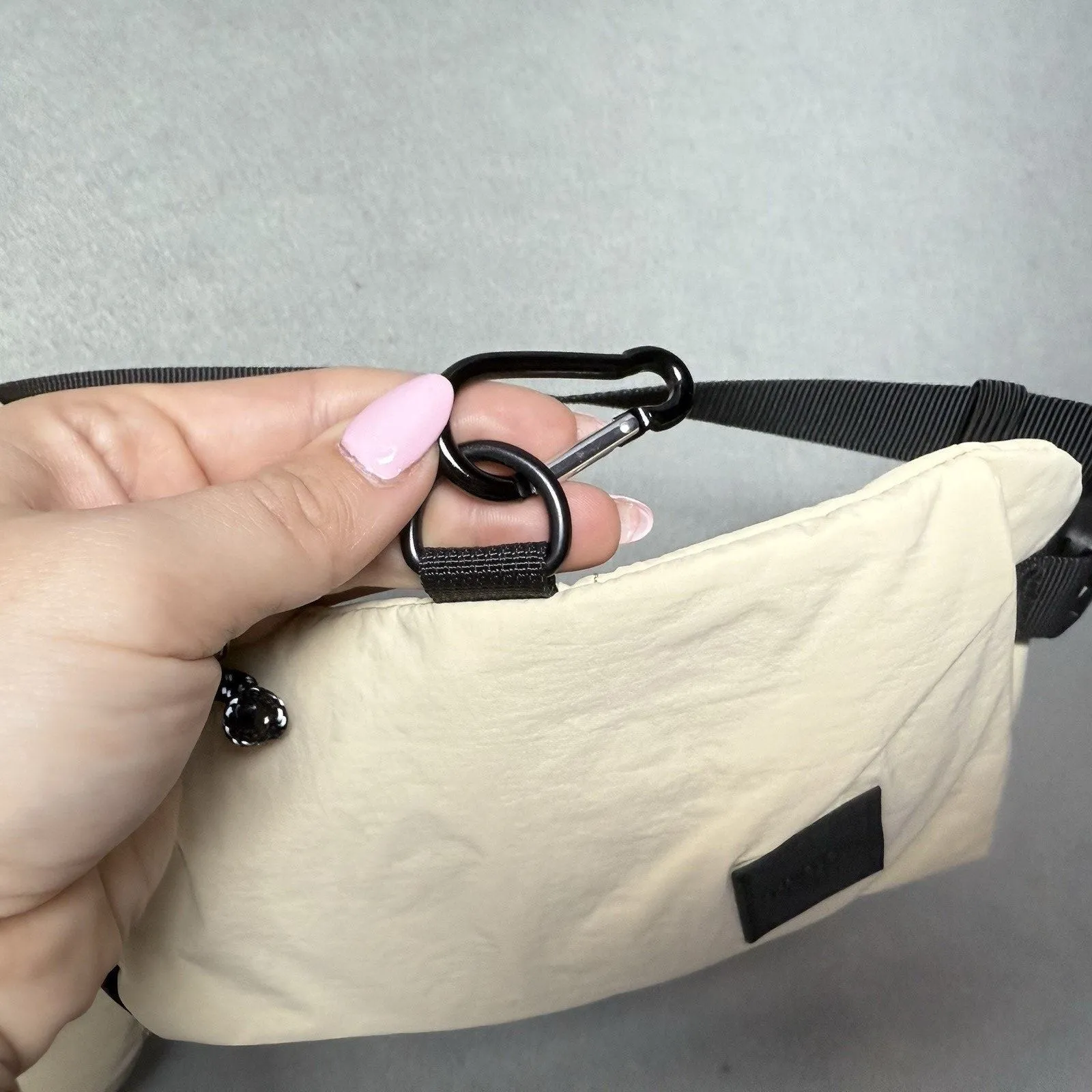 Free People Movement Women's Beige Adjustable Padded Strap Crossbody Sling Bag - Image 10