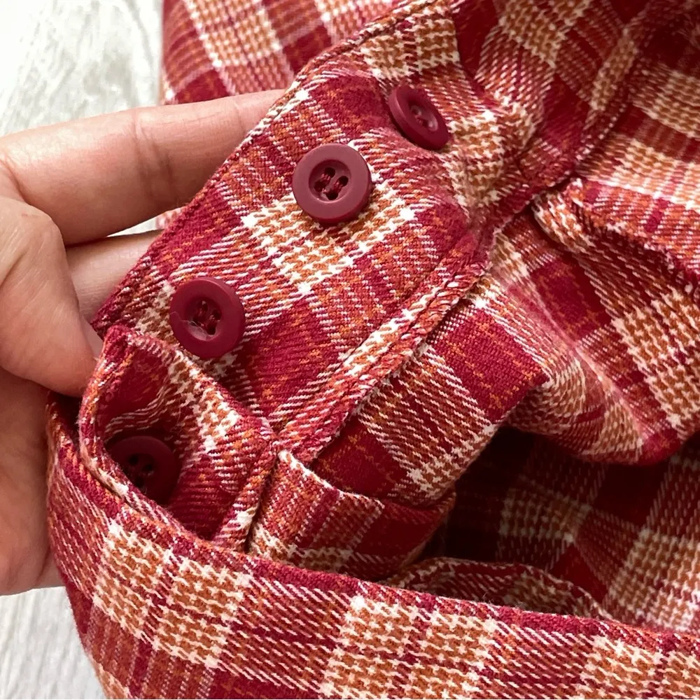 Brandy Melville Skirt y2k plaid belted wrap mini red womens (one size) school - Image 6